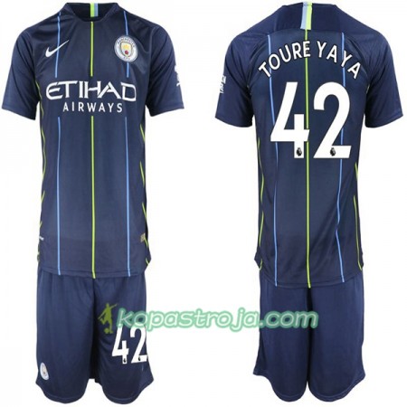 Billiga Fotbollströjor Manchester City Toure Yaya 42 Barn Borta tröja 2018/19 Kortärmad